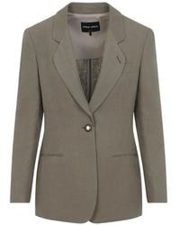 Giorgio Armani - Single-Button Linen Jacket - Lyst