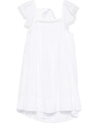 Ganni - Broderie-Anglaise Mini Dress - Lyst