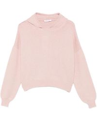 Liska - Grob Gestrickter Hoodie Mit Tiefen Schultern - Lyst