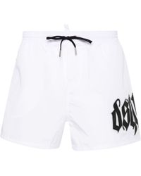 DSquared² - Gothic Logo-print Swim Shorts - Lyst
