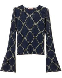 Twinset - Ausgestellter Pullover mit Ketten-Print - Lyst