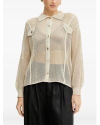 Fracomina - Cardigan En Maille Ajourée À Boutonnière - Lyst