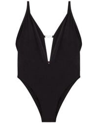 DIESEL Megan-Utlt Oval D-Plaque Bodysuit in Black | Lyst