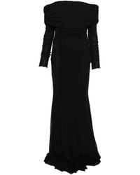 Blumarine - Off-Shoulder Long-Sleeve Maxi Dress - Lyst