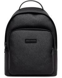 ARMANI EXCHANGE - Logo-Patch Cross-Grain Backpack - Lyst