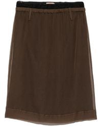 N°21 - Lace-Trim Elasticated Mid Skirt - Lyst