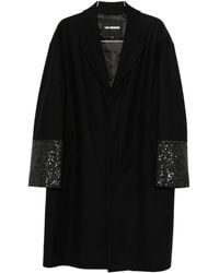 Les Hommes - Abrigo con detalle de lentejuelas - Lyst