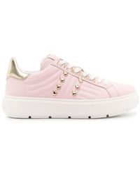 Love Moschino - Stud-embellished Leather Sneakers - Lyst