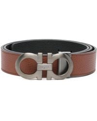Ferragamo - Cinturón Gancini Reversible Y Ajustable - Lyst
