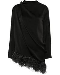 Fabiana Filippi - Feather-Trim Draped Top - Lyst