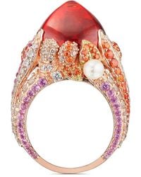 Anabela Chan - 18Kt Rose Vermeil Goldenberry Sugarloaf Gemstone And Pearl Ring - Lyst