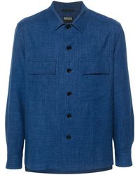 Zegna - Tonal-stitching Cashmere-linen Shirt - Lyst