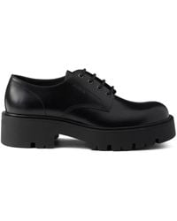 Prada - Chunky Sole Leather Derby Shoes - Lyst