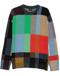 Paul Smith - Patchwork-Pattern Crew-Neck Sweater - Lyst