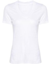 120% Lino - T-shirt en lin à col v - Lyst