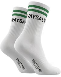 Valentino Garavani - Intarsia-Knit Logo-Print Socks - Lyst