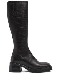 Miista - Yumi Square-Toe Leather Knee-High Boots - Lyst