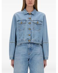Alysi - Puffed-Sleeve Denim Jacket - Lyst