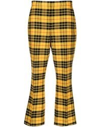 Polo Ralph Lauren - Plaid-check Cropped Flared Trousers - Lyst
