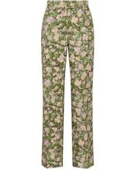 Maliparmi - Floral-Print Button-Fastening Trousers - Lyst