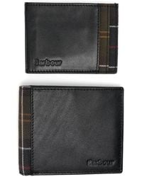 Barbour - Leather Tartan Wallet And Cardholder Set - Lyst