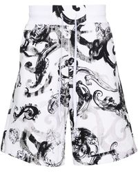 Versace - Pantalones cortos de chándal con estampado Watercolour Couture - Lyst