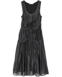Cecilie Bahnsen - Fara Smocked Organza Flared Midi Dress - Lyst