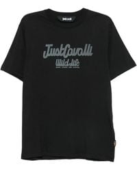 Just Cavalli - Logo-Print Cotton T-Shirt - Lyst