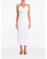 Twinset - Broderie-Anglaise Halterneck Midi Dress - Lyst