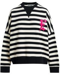 Essentiel Antwerp - Monogram-Embroidered Striped Sweatshirt - Lyst