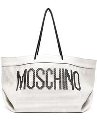 Moschino - Logo-Print Interwoven Tote Bag - Lyst