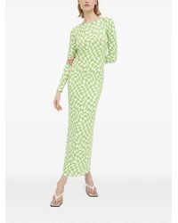 Résumé - Geruite Midi-Jurk Met Open Rug - Lyst