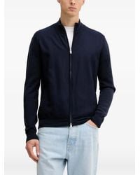 Hackett - Zip Mock-Neck Cardigan - Lyst
