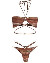 Amir Slama - Ring-Detail Striped Bikini Set - Lyst