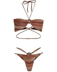 Amir Slama - Ring-Detail Striped Bikini Set - Lyst