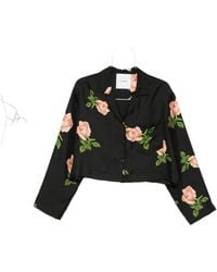 Nanushka - Vally Blouse Met Roosprint En Lange Mouwen - Lyst