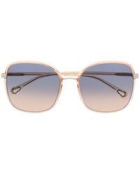 Chloé - Franky Square Frame Sunglasses - Lyst