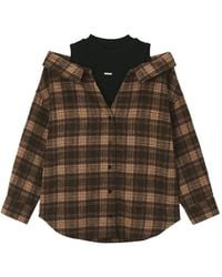 Musium Div. - Checked Cold-Shoulder Shirt - Lyst