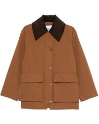 Ganni - Corduroy-Collar Pocket Jacket - Lyst