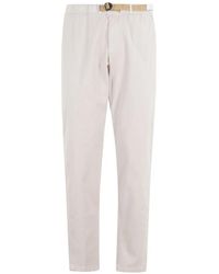 White Sand - Belted Tapered-Leg Trousers - Lyst