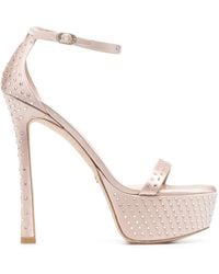 Stuart Weitzman - Plateau-Sandalen Mit Strass 150Mm - Lyst