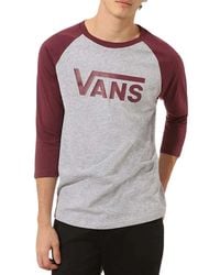 Vans - Classic Heather Logo-Print Raglan-Sleeve T-Shirt - Lyst