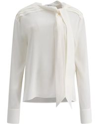 McQueen - Camisa De Georgette Con Detalle De Pañuelo - Lyst