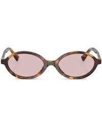 Miu Miu - Oval Frame Sunglasses - Lyst