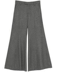 Brunello Cucinelli - Pressed-Crease Wide-Leg Wool Trousers - Lyst