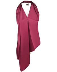 Danamé - Odessa Asymmetric Draped Halterneck Blouse - Lyst