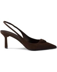 Prada - Slingback-Pumps Mit Triangel-Logo 75Mm - Lyst