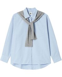 B+ AB - Check-Pattern Sweater-Layered Shirt - Lyst