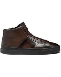 Santoni - Double-Buckle Leather Sneakers - Lyst