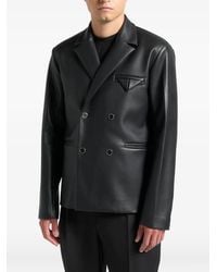Manière De Voir - Didier Double Breasted Leather Suit Jacket - Lyst